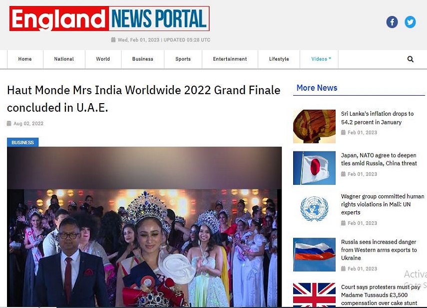 england-news Mrs India Worldwide Media