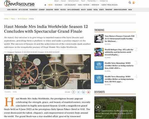 devdisource-news Mrs India Worldwide Media